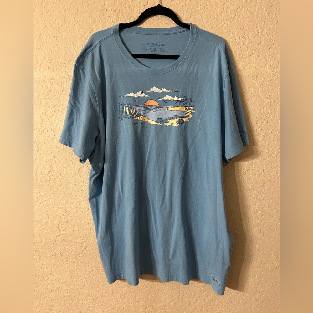 Life Is Good Ocean Sunset Graphic Tee - Blue